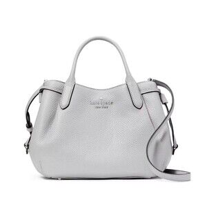 New Kate Spade Dumpling Small Satchel Pebble Leather Mountain Gray